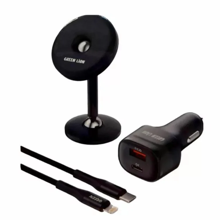 Green 3 in 1 Combo Magnetic Holder with Car Charger 20W